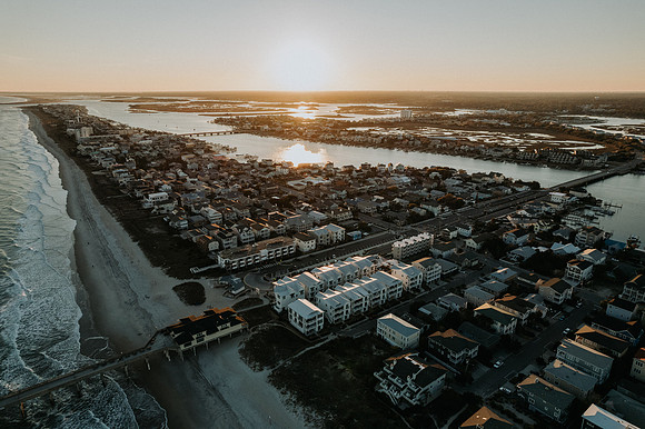 Wrightsville Beach Sunset from Above.