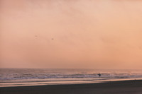 Solo Paddle-Out by a Lone Surfer at the North End of Wrightsville Beach, NC